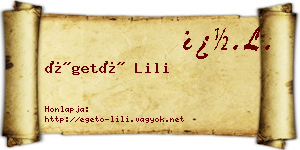Égető Lili névjegykártya